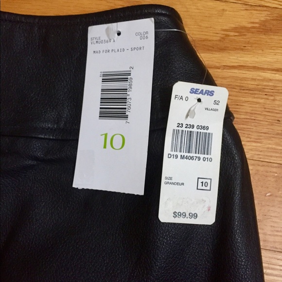 Villager (Liz Claiborne) Black Leather Skirt l NWT - Picture 9 of 9
